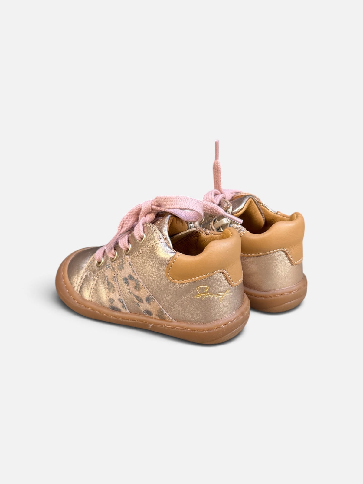 Chaussures premiers pas Babybotte Argo Zip – Doré rosé