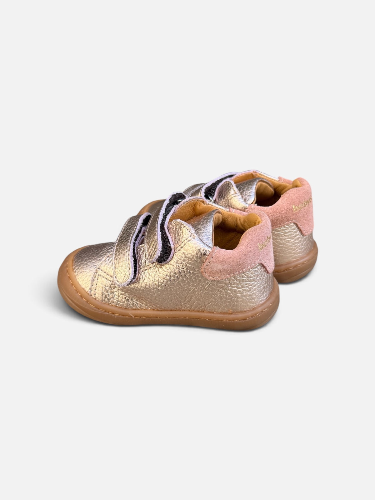 Chaussures premiers pas Babybotte Argo Scratch – Rose métallisé