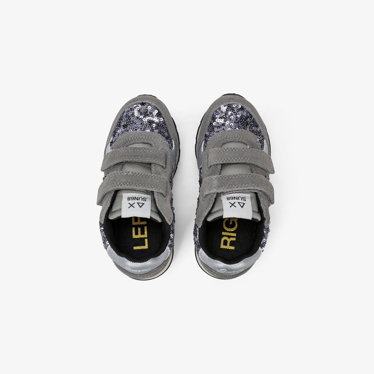 SUN68 – Baskets enfant à sequins gris