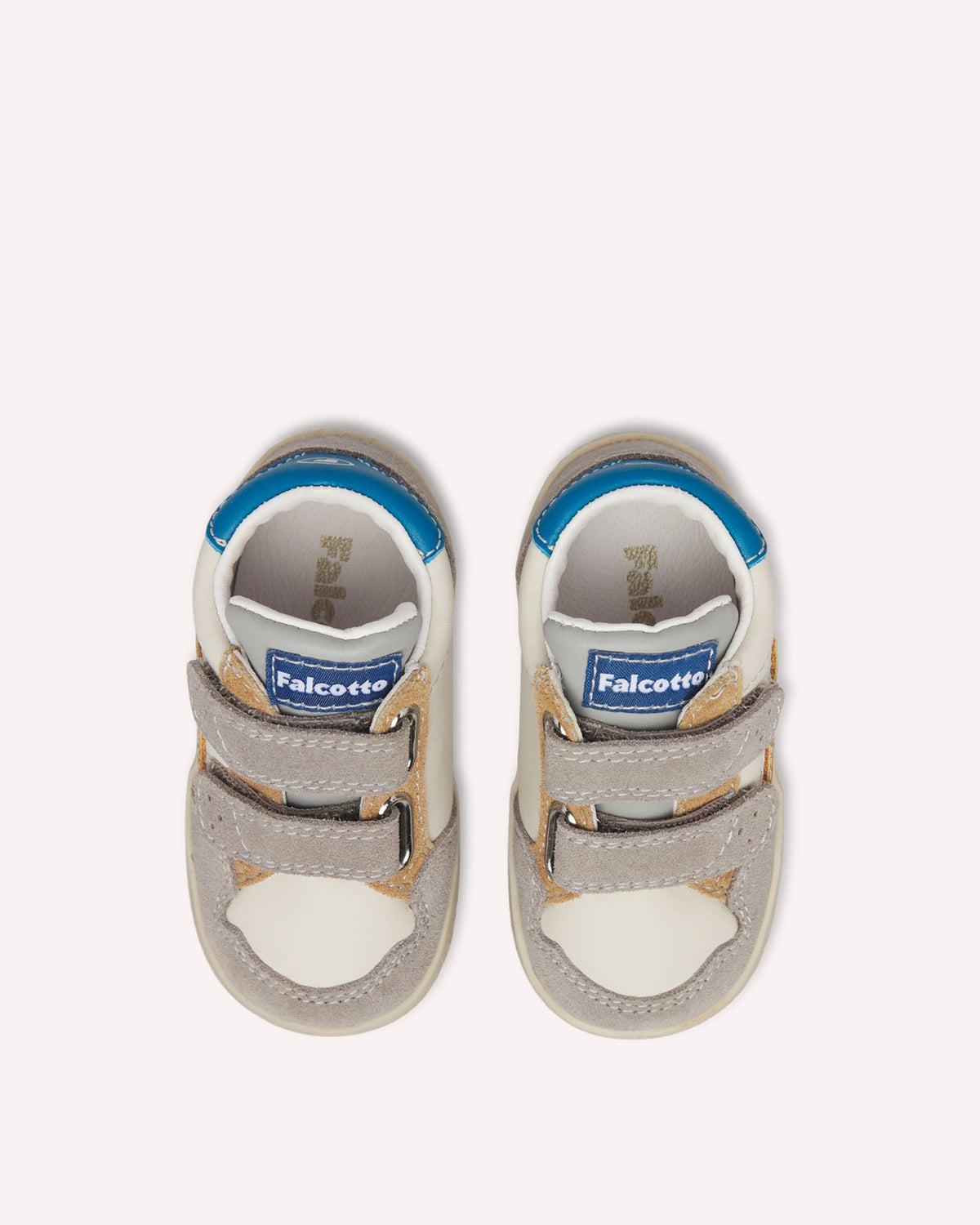 FALCOTTO – Baskets enfant Alnoite gris, écru & jaune