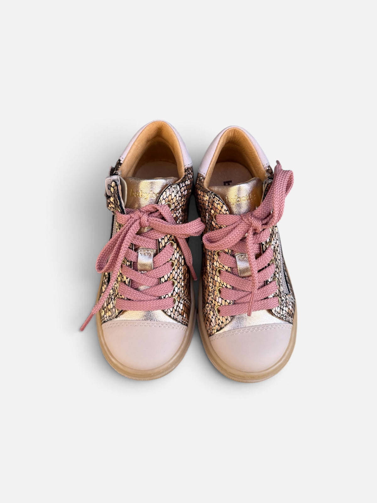 Baskets fille Babybotte Annie – Rose métallisé