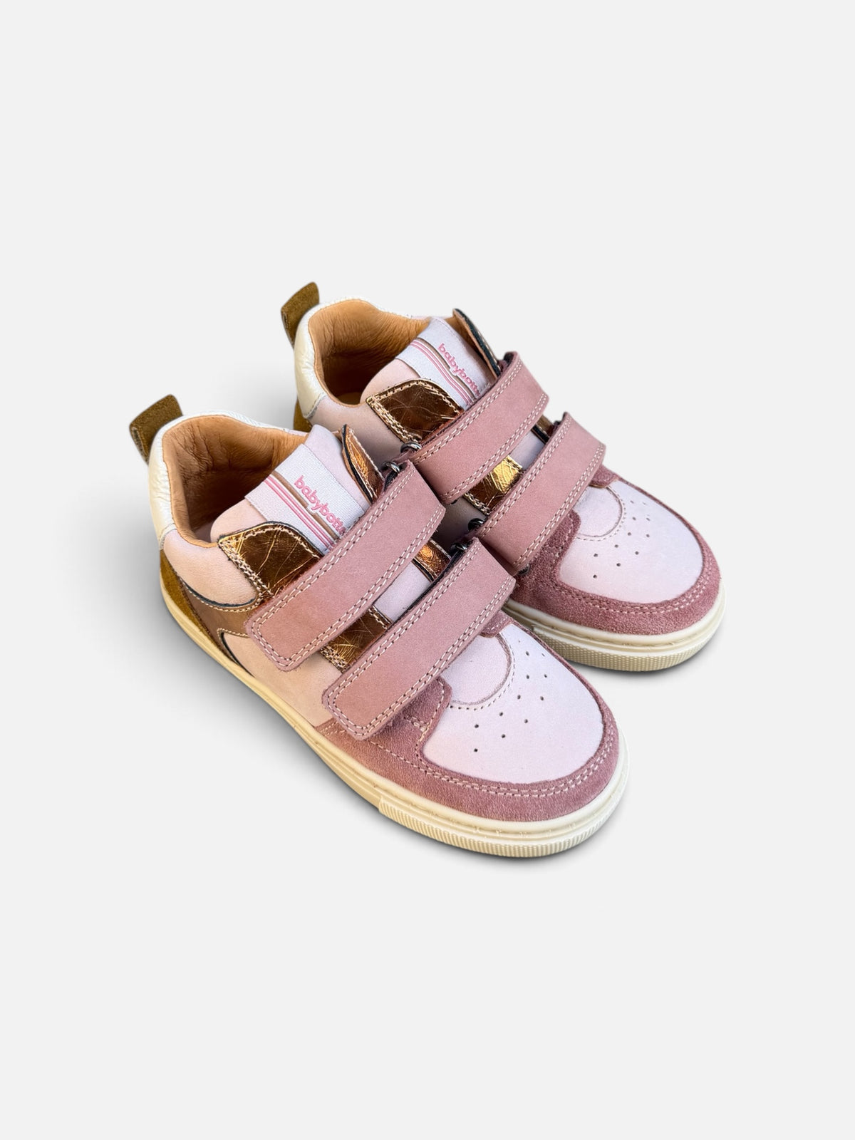 Baskets fille Babybotte Arielle Scratch – Rose & Doré