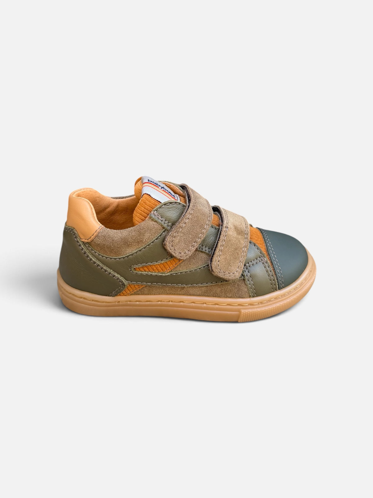 Baskets garçon Babybotte Arezzo Scratch – Kaki & camel