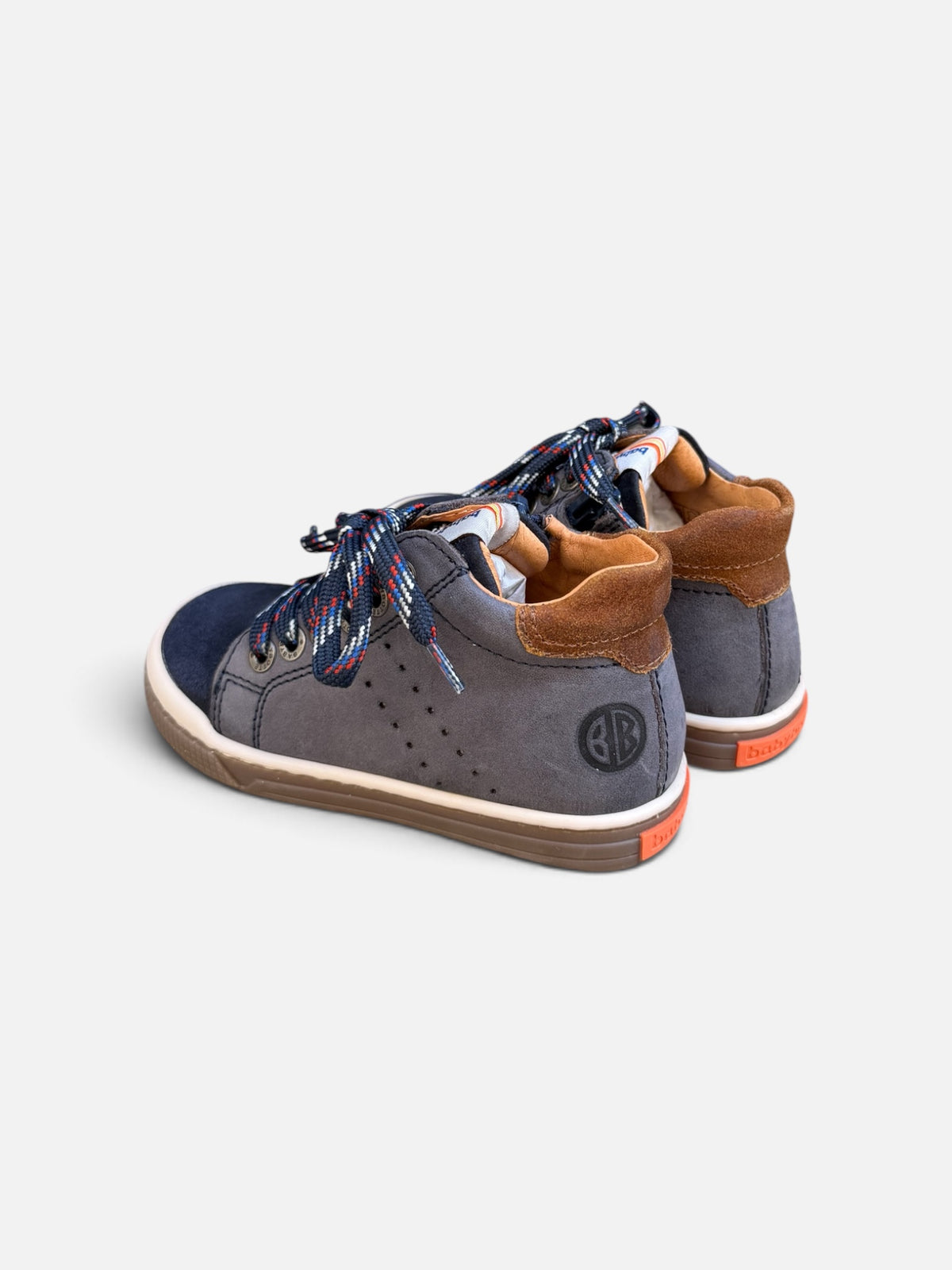 Baskets garçon Babybotte Adan – Bleu marine & gris