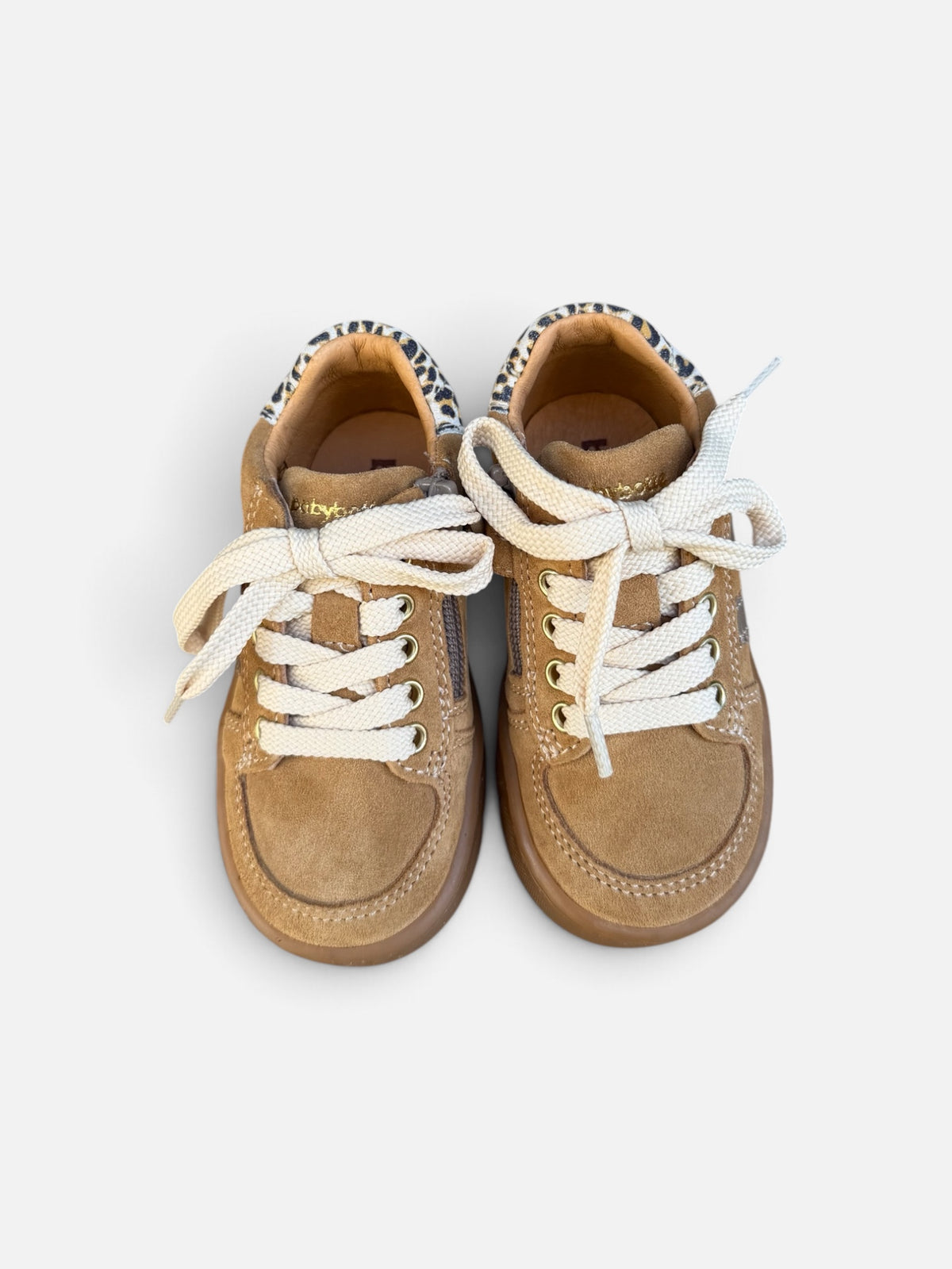 Baskets enfant Babybotte Farella – Camel & Léopard