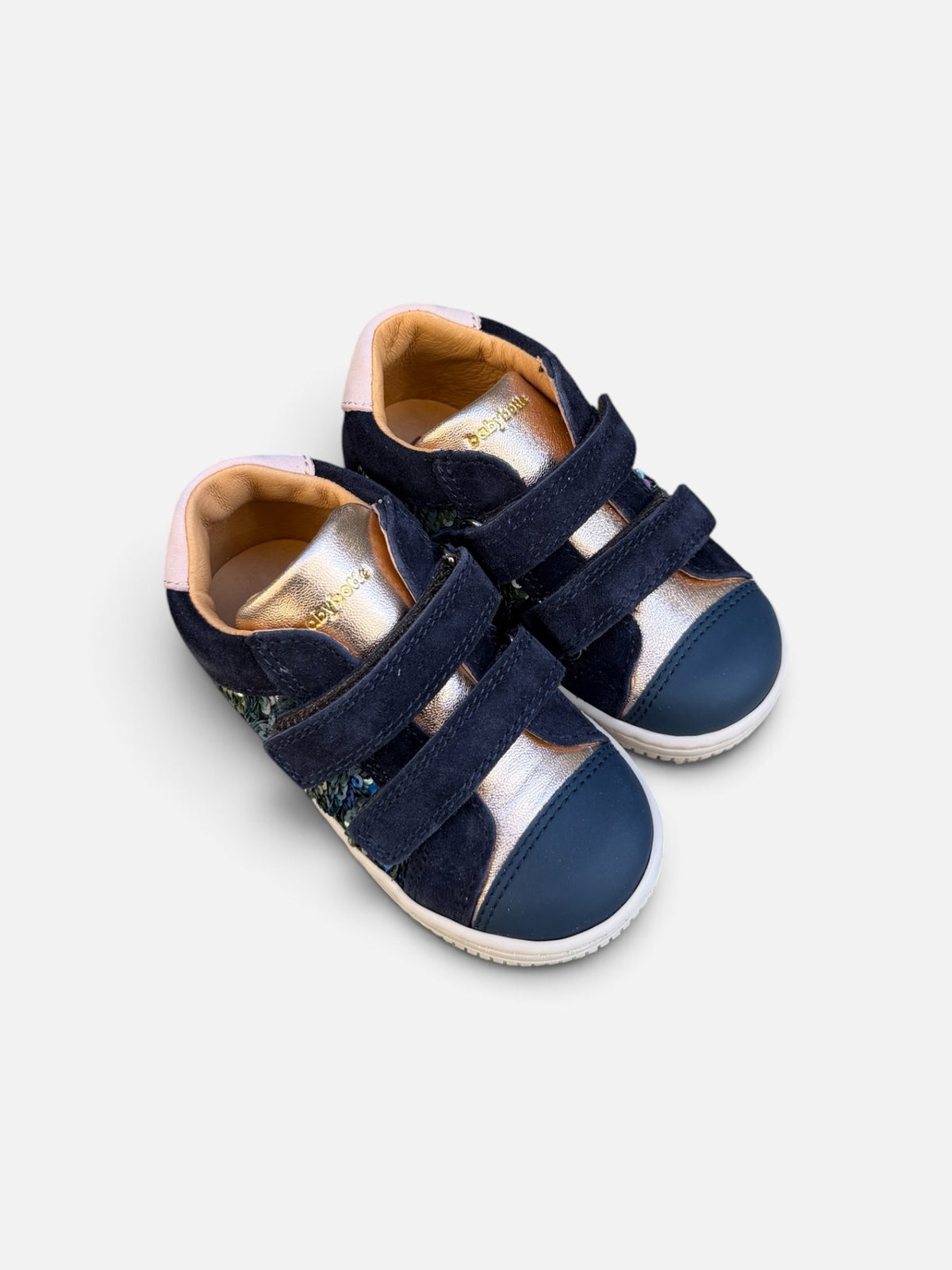 Baskets enfant Babybotte Frida Scratch – Marine & sequins