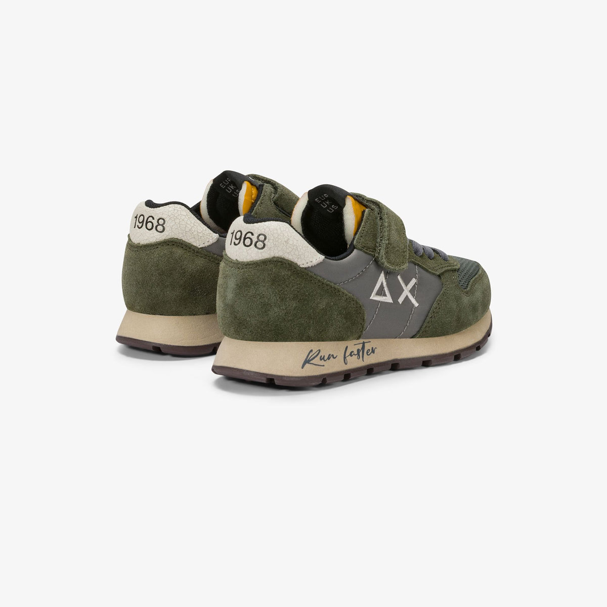 SUN68 – Baskets enfant kaki, gris & jaune