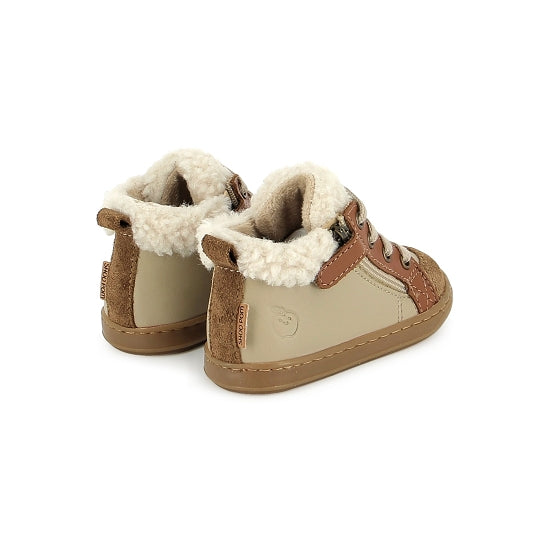 Shoo Pom Bouba Zip Wool Mastic Camel