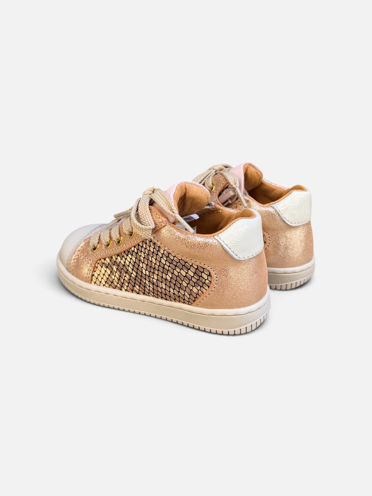 Baskets enfant Babybotte Frida – Rose poudré & doré
