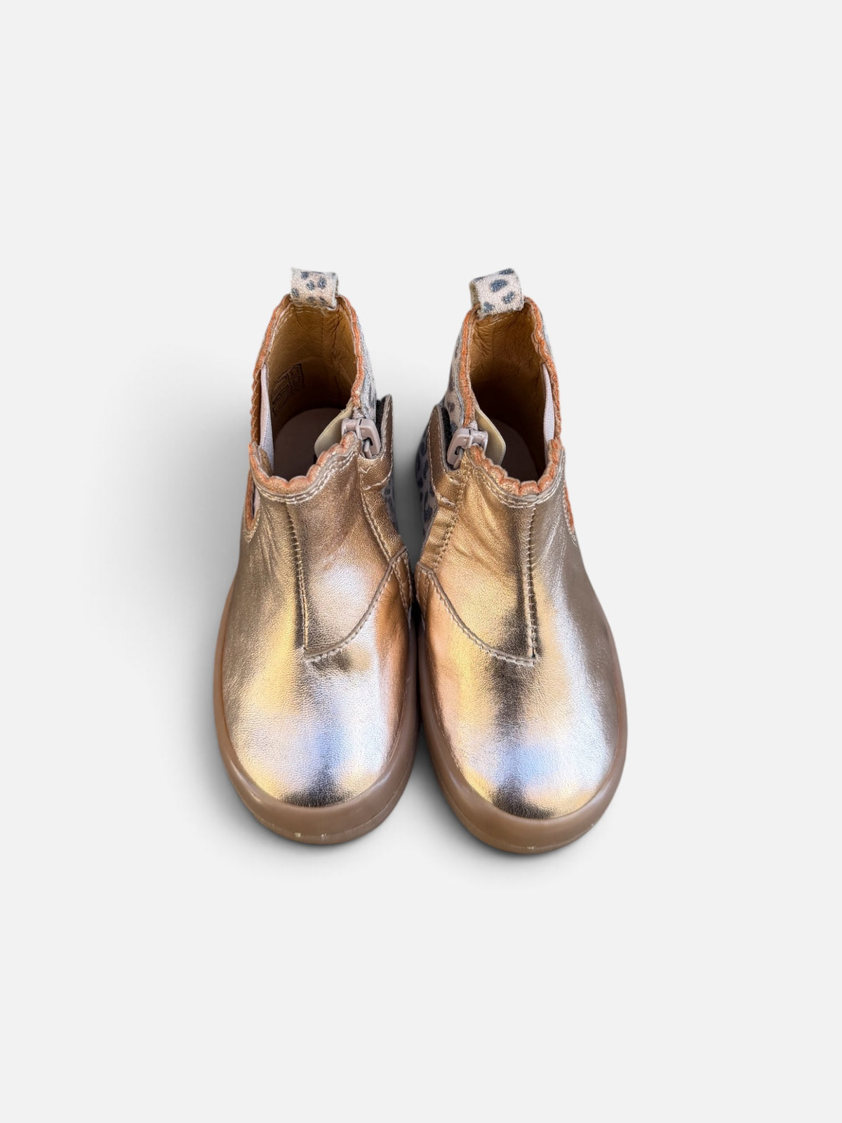 Bottines fille Babybotte Alissia – Rose Gold & Léopard