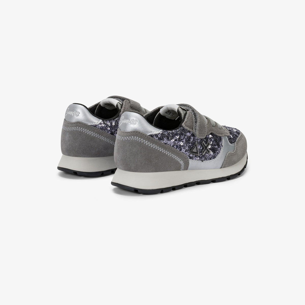 SUN68 – Baskets enfant à sequins gris