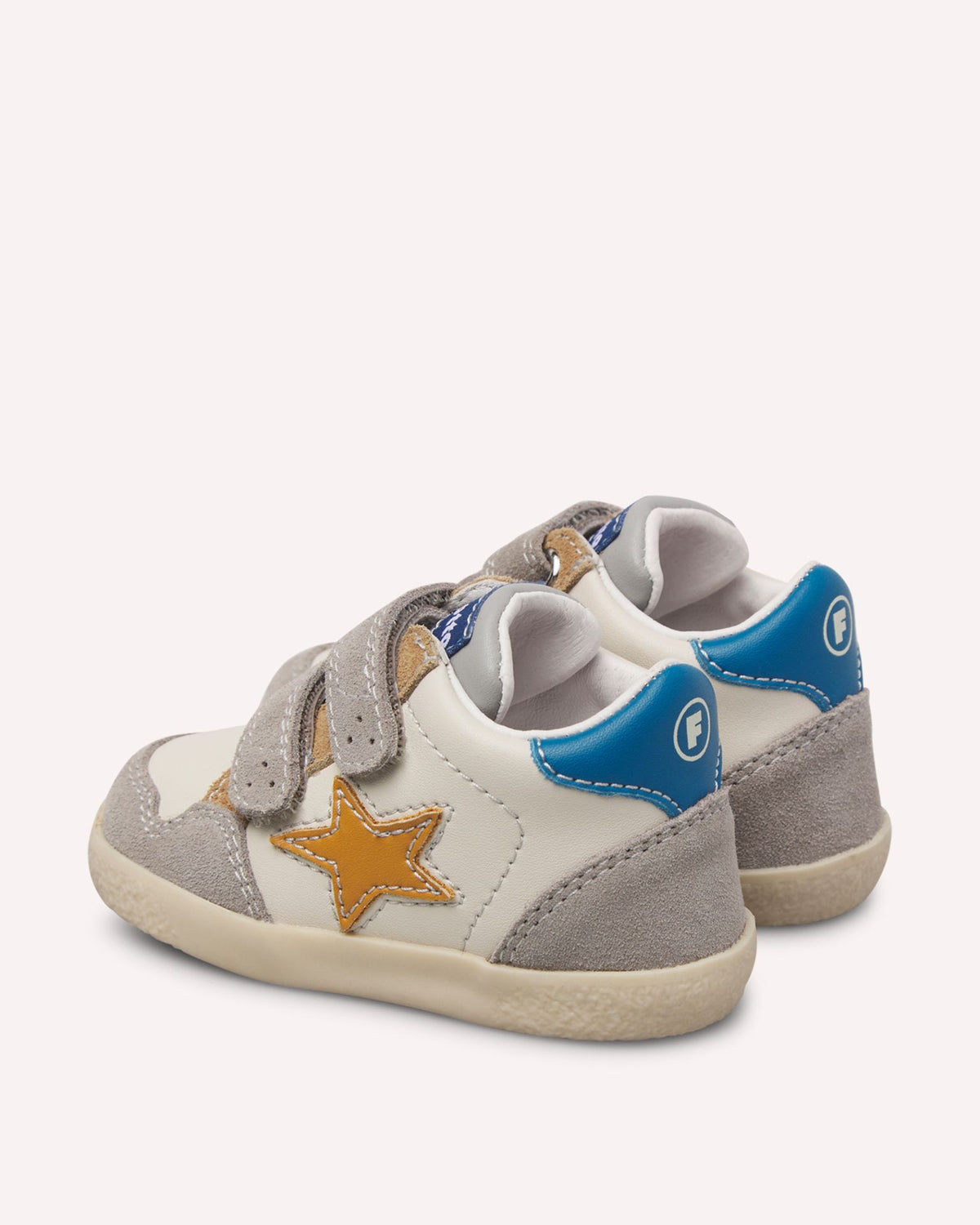 FALCOTTO – Baskets enfant Alnoite gris, écru & jaune