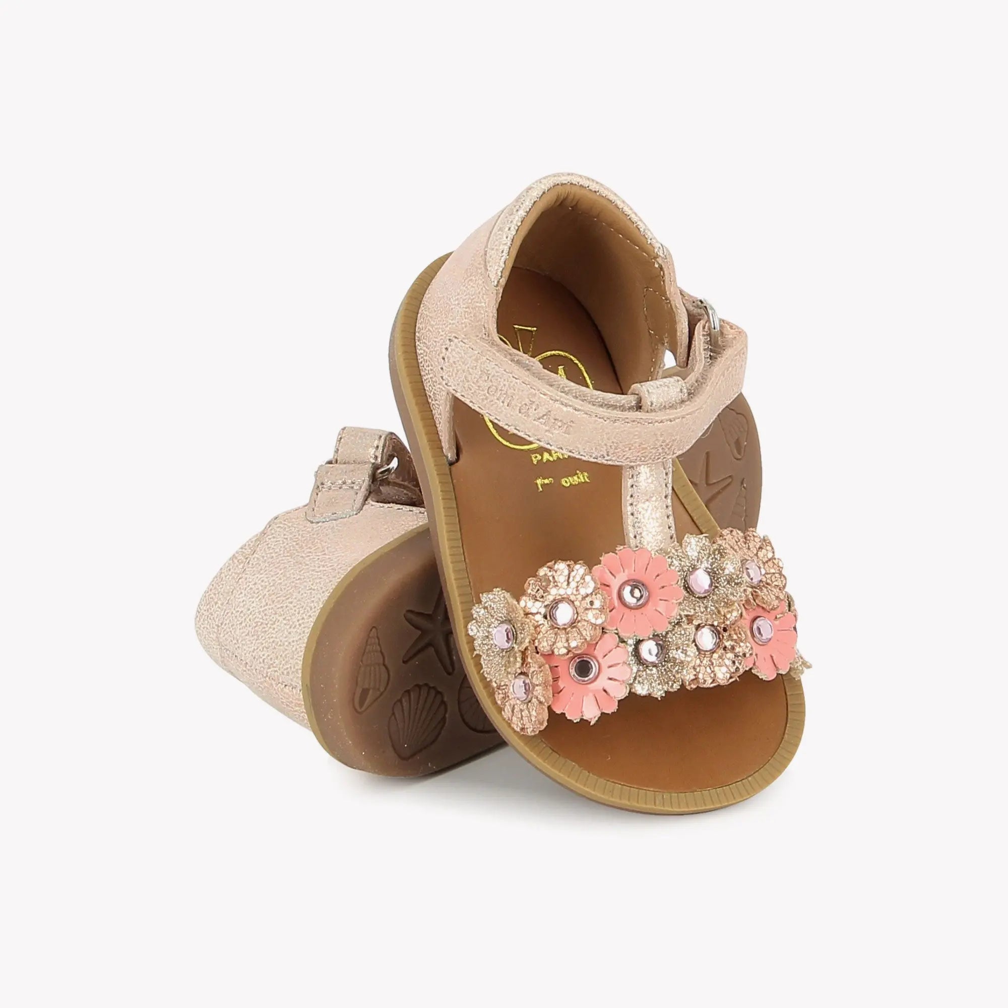 Pom D’Api Poppy Strass Flowers Nude