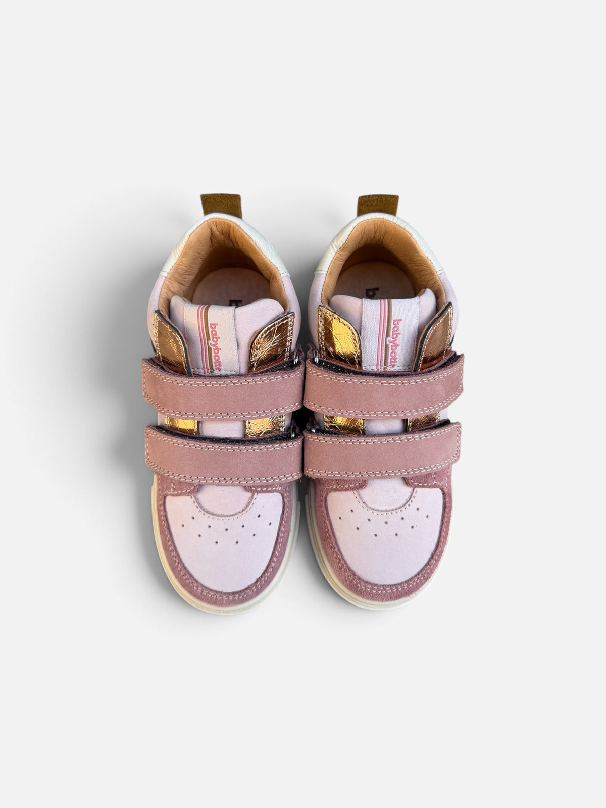 Baskets fille Babybotte Arielle Scratch – Rose & Doré