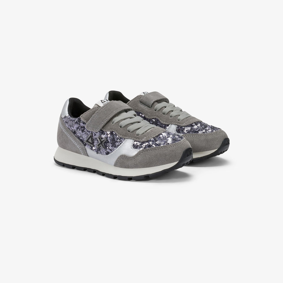 SUN68 – Baskets enfant à sequins gris