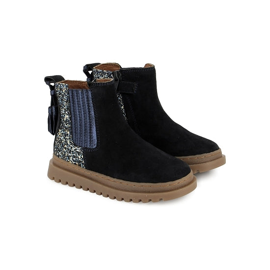 Shoo Pom Wonder Boots Velours-Laminat Navy