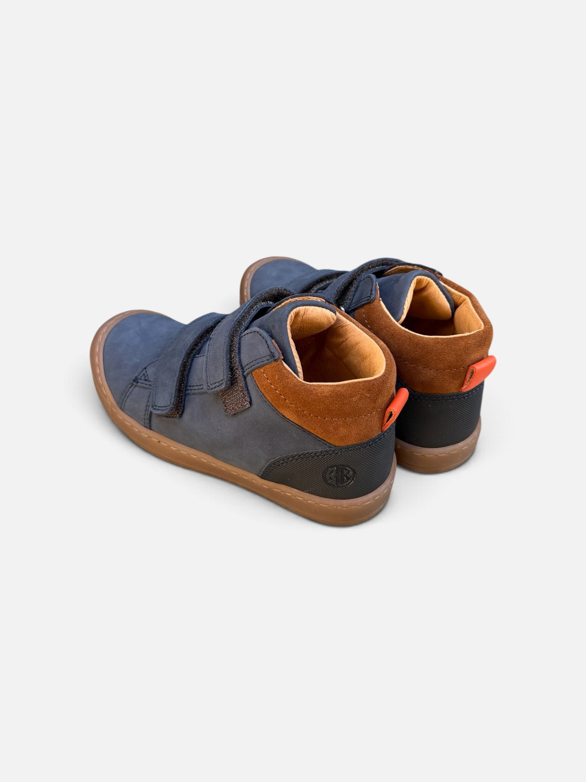 Baskets montantes enfant Babybotte Kiwi – Marine & Cognac