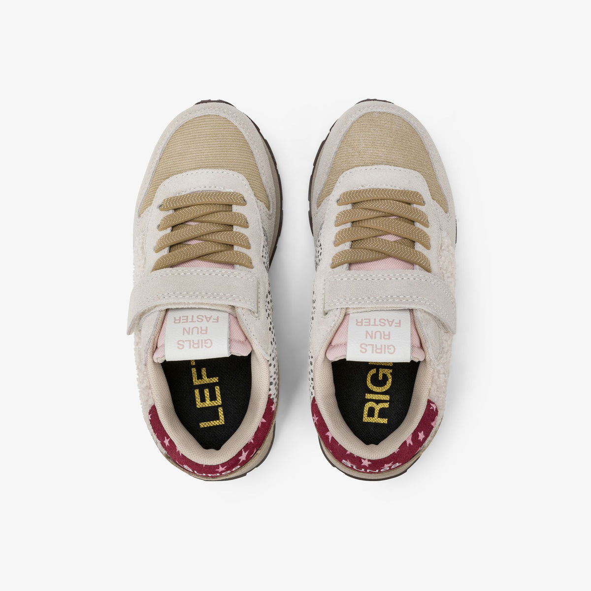 SUN68 – Baskets enfant beige & rose