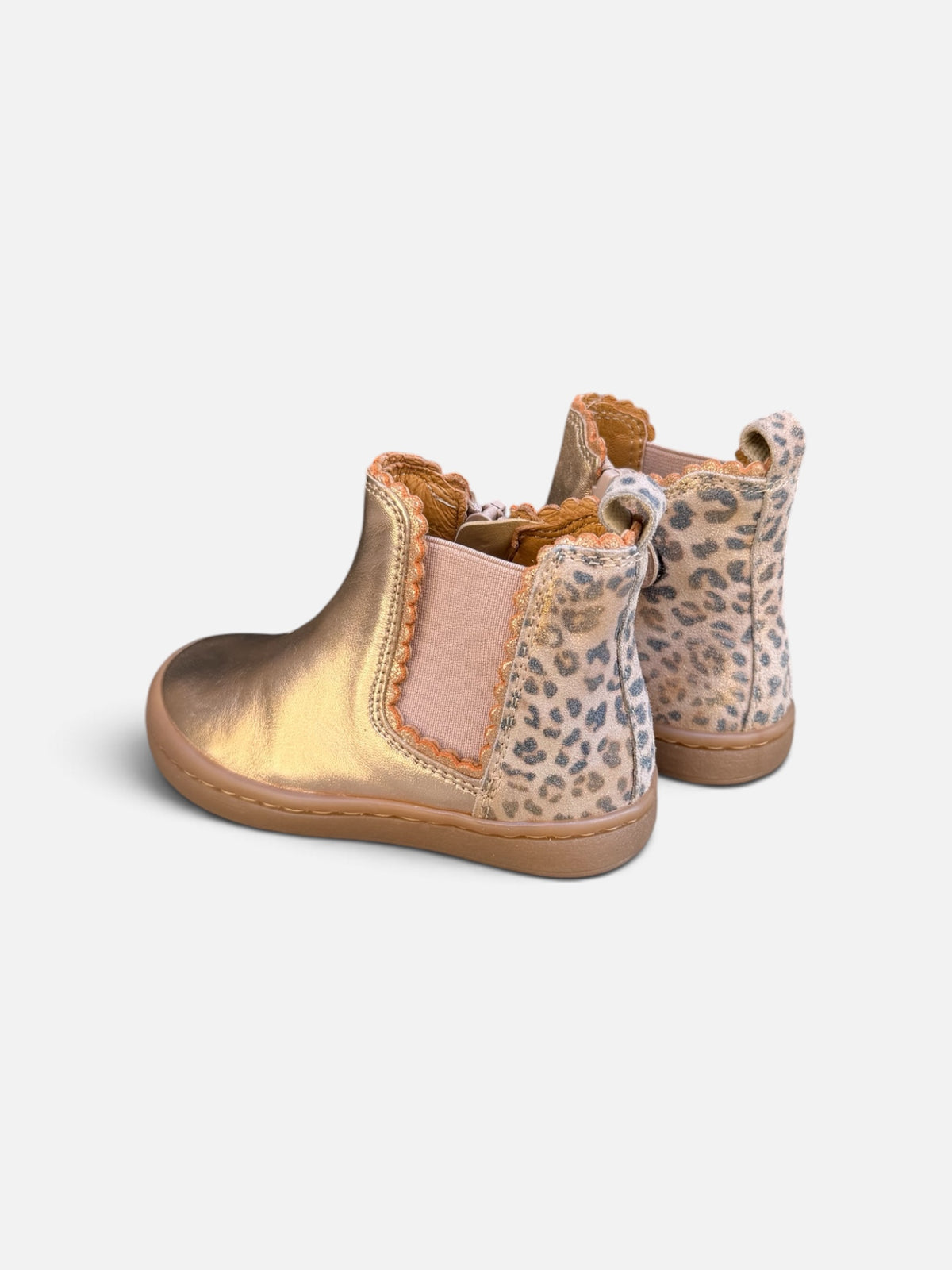 Bottines fille Babybotte Alissia – Rose Gold & Léopard