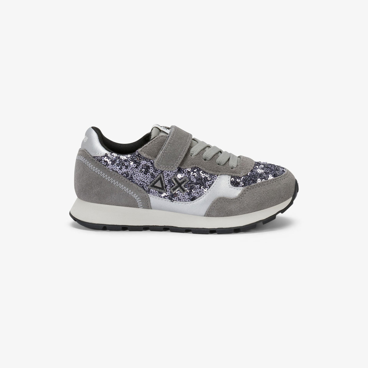 SUN68 – Baskets enfant à sequins gris
