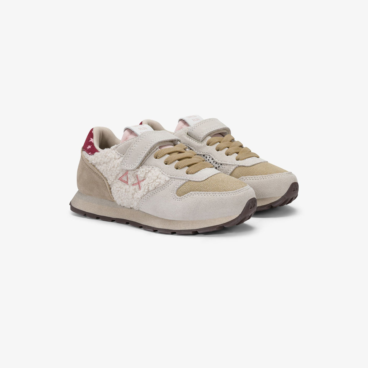 SUN68 – Baskets enfant beige & rose