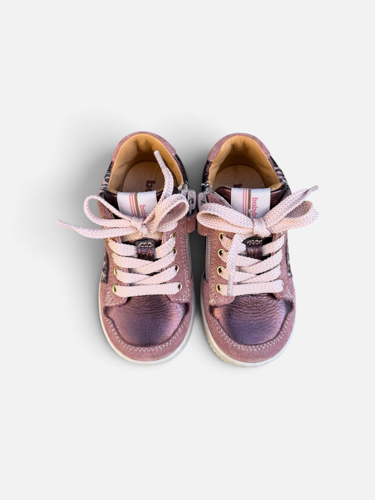 Baskets enfant Babybotte Fauve – Rose & léopard