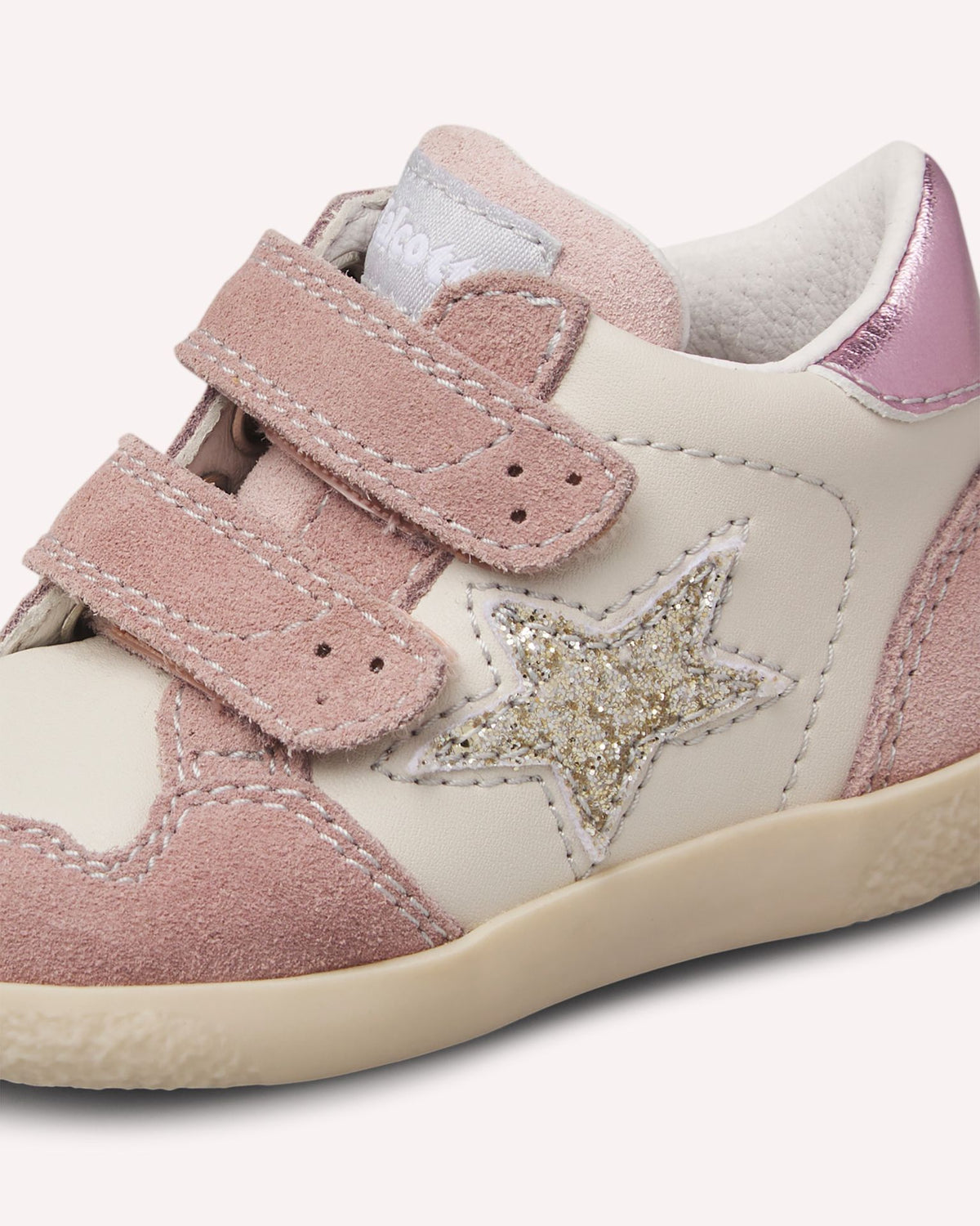 FALCOTTO – Baskets enfant Alnoite rose poudré & doré
