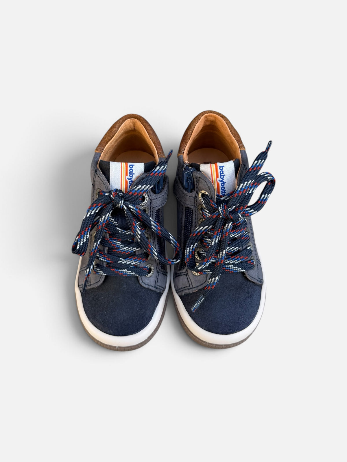 Baskets garçon Babybotte Adan – Bleu marine & gris