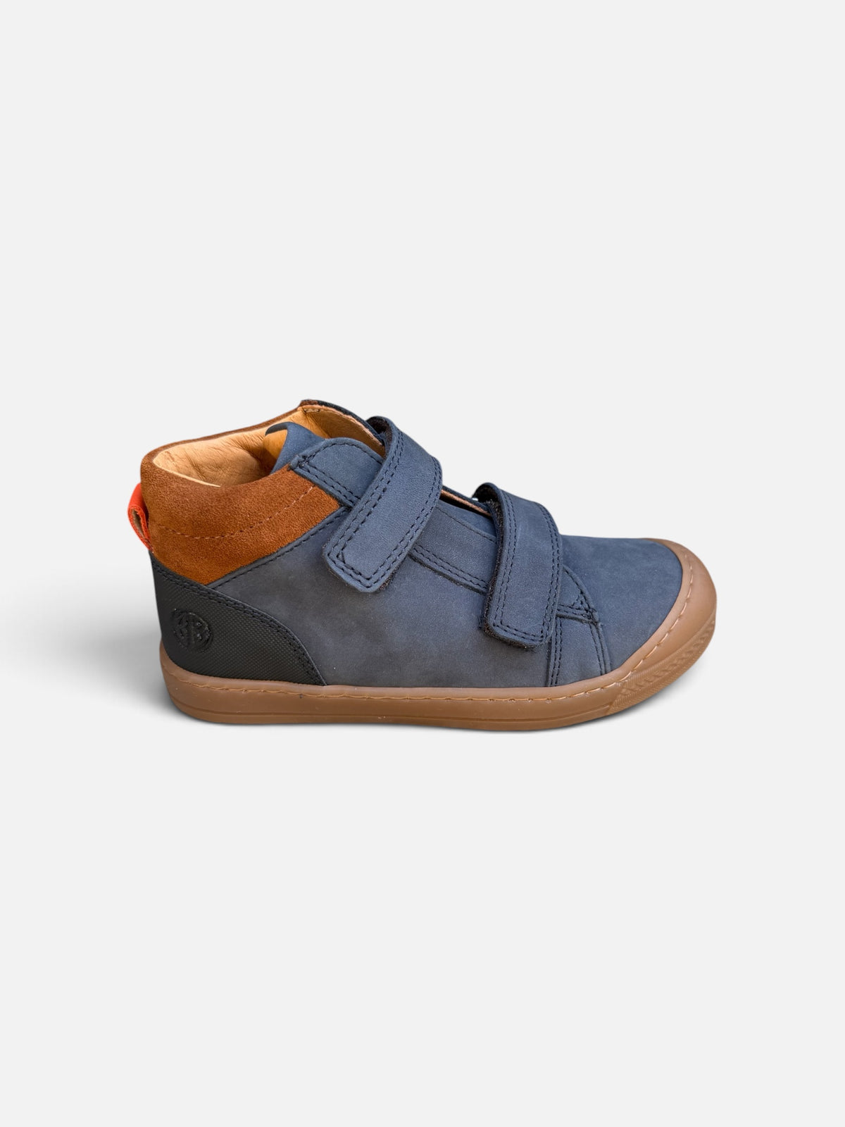 Baskets montantes enfant Babybotte Kiwi – Marine & Cognac