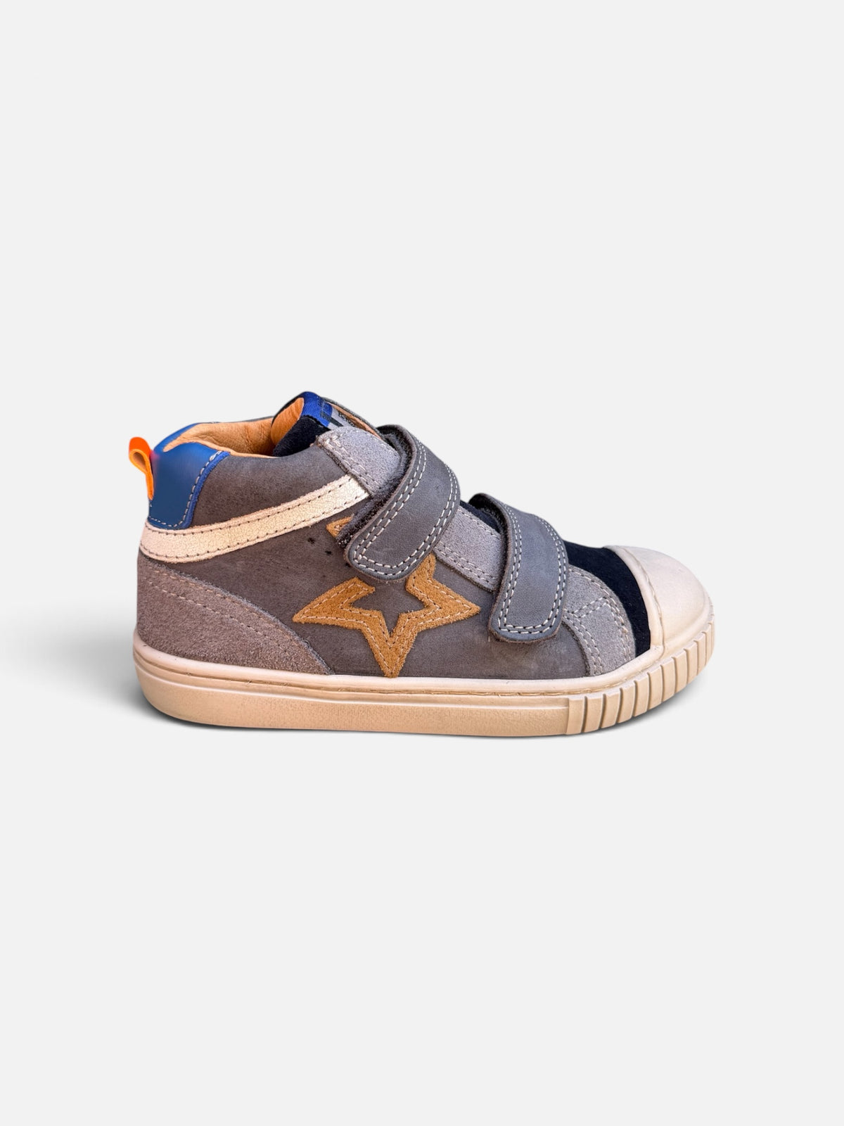 Baskets montantes enfant Babybotte Karlos Scratch – Gris & Marine
