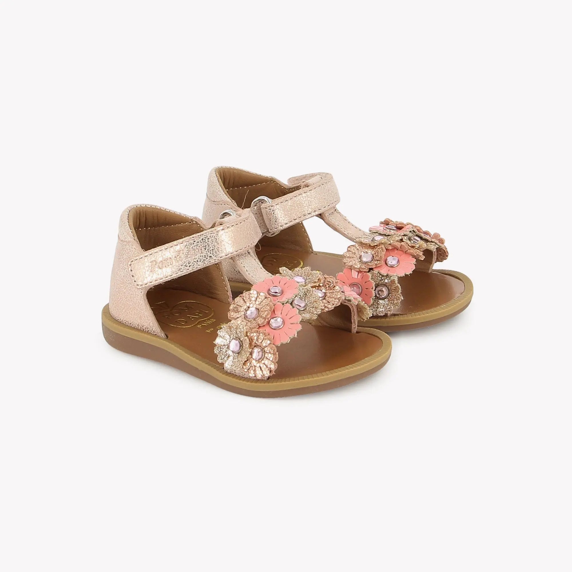 Pom D’Api Poppy Strass Flowers Nude