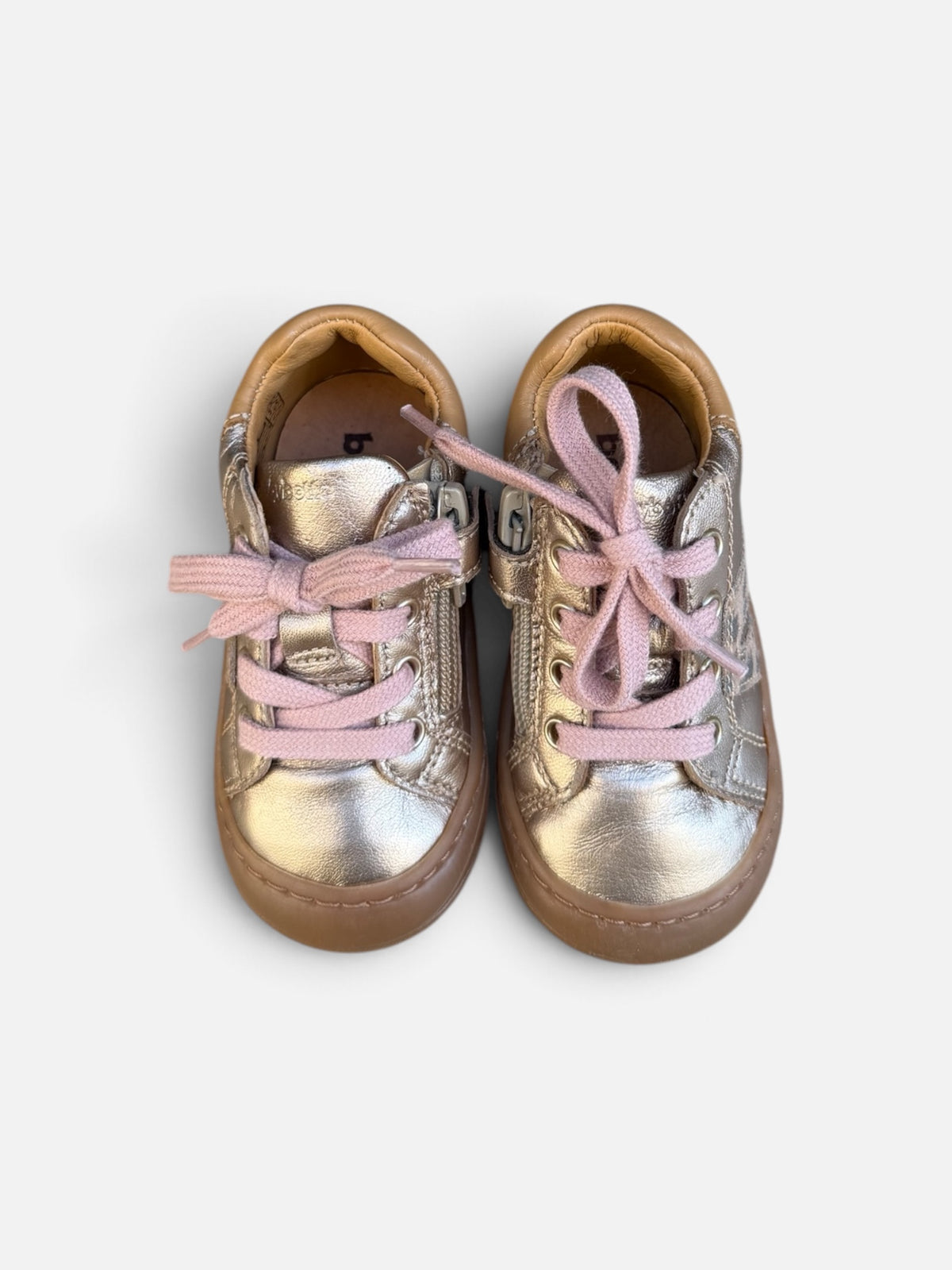 Chaussures premiers pas Babybotte Argo Zip – Doré rosé