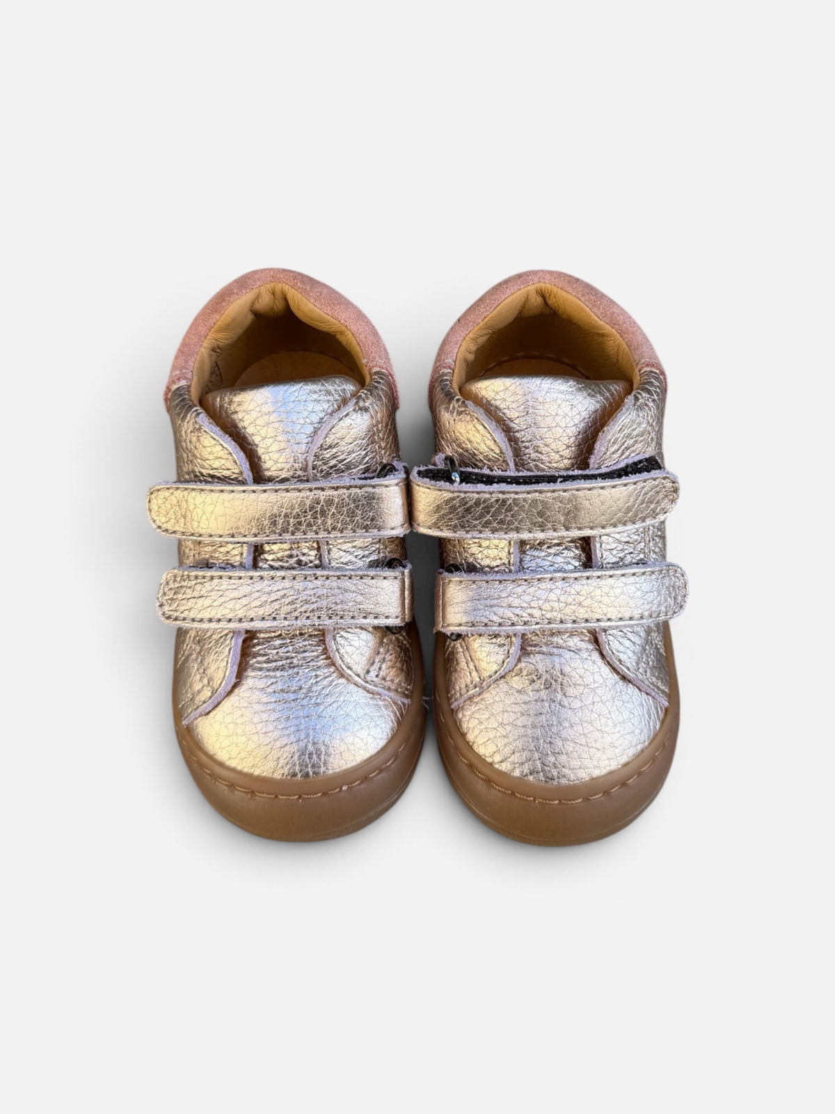 Chaussures premiers pas Babybotte Argo Scratch – Rose métallisé