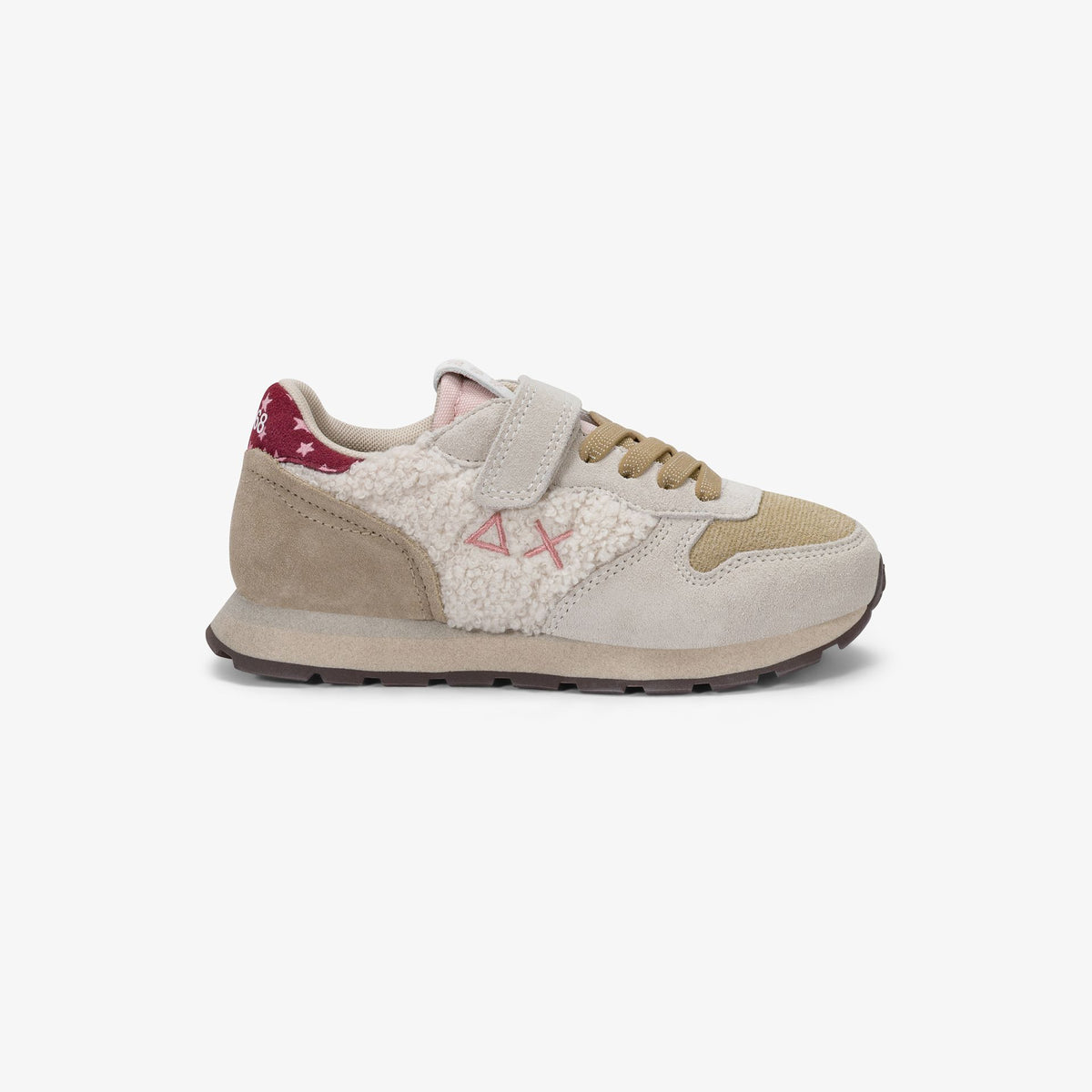 SUN68 – Baskets enfant beige & rose