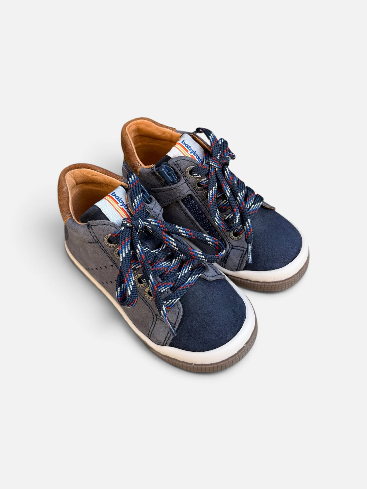 Baskets garçon Babybotte Adan – Bleu marine & gris