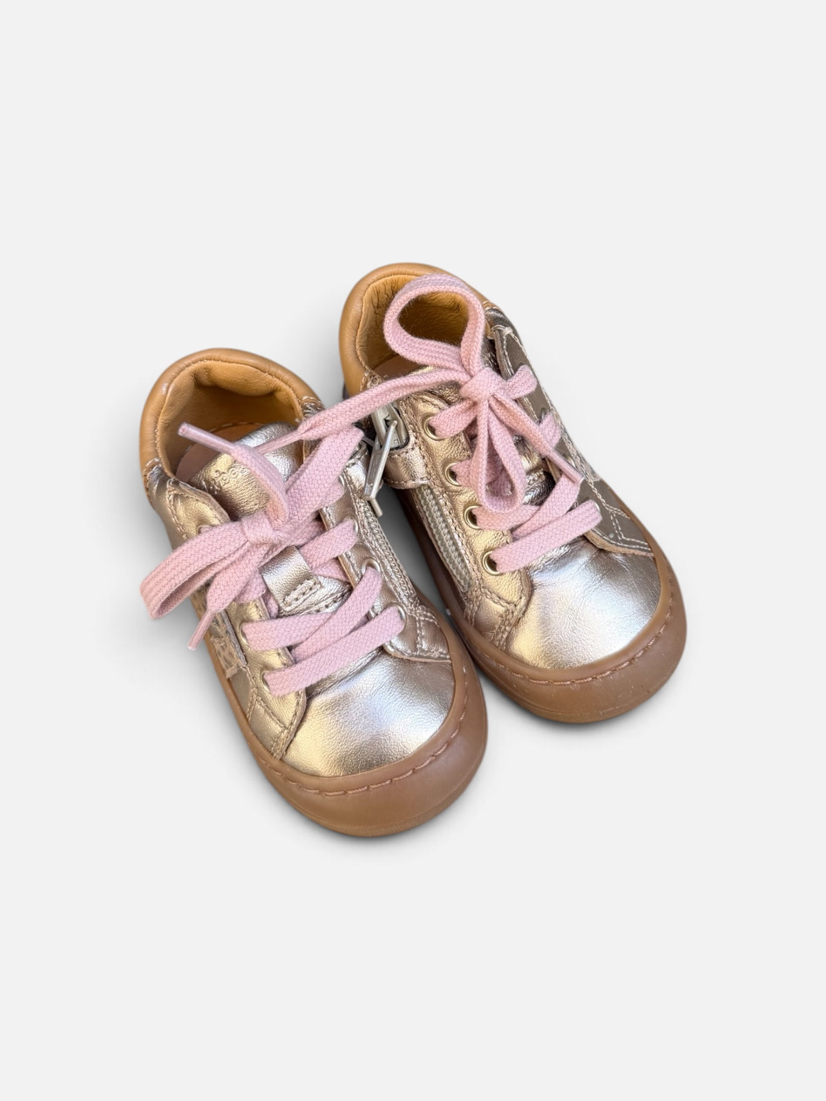 Chaussures premiers pas Babybotte Argo Zip – Doré rosé