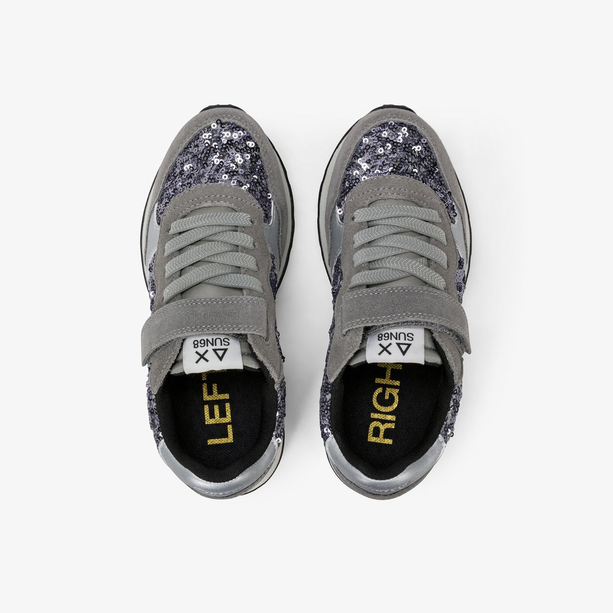 SUN68 – Baskets enfant à sequins gris