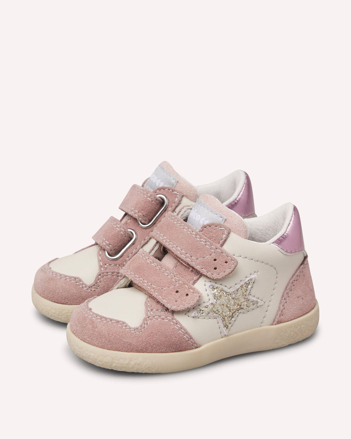 FALCOTTO – Baskets enfant Alnoite rose poudré & doré