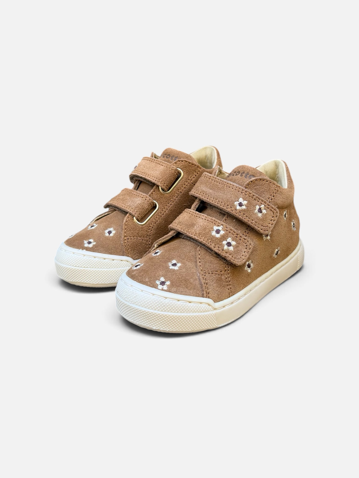 FALCOTTO – Baskets enfant Snopes camel à fleurs