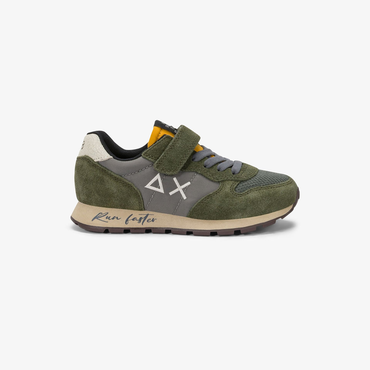 SUN68 – Baskets enfant kaki, gris & jaune