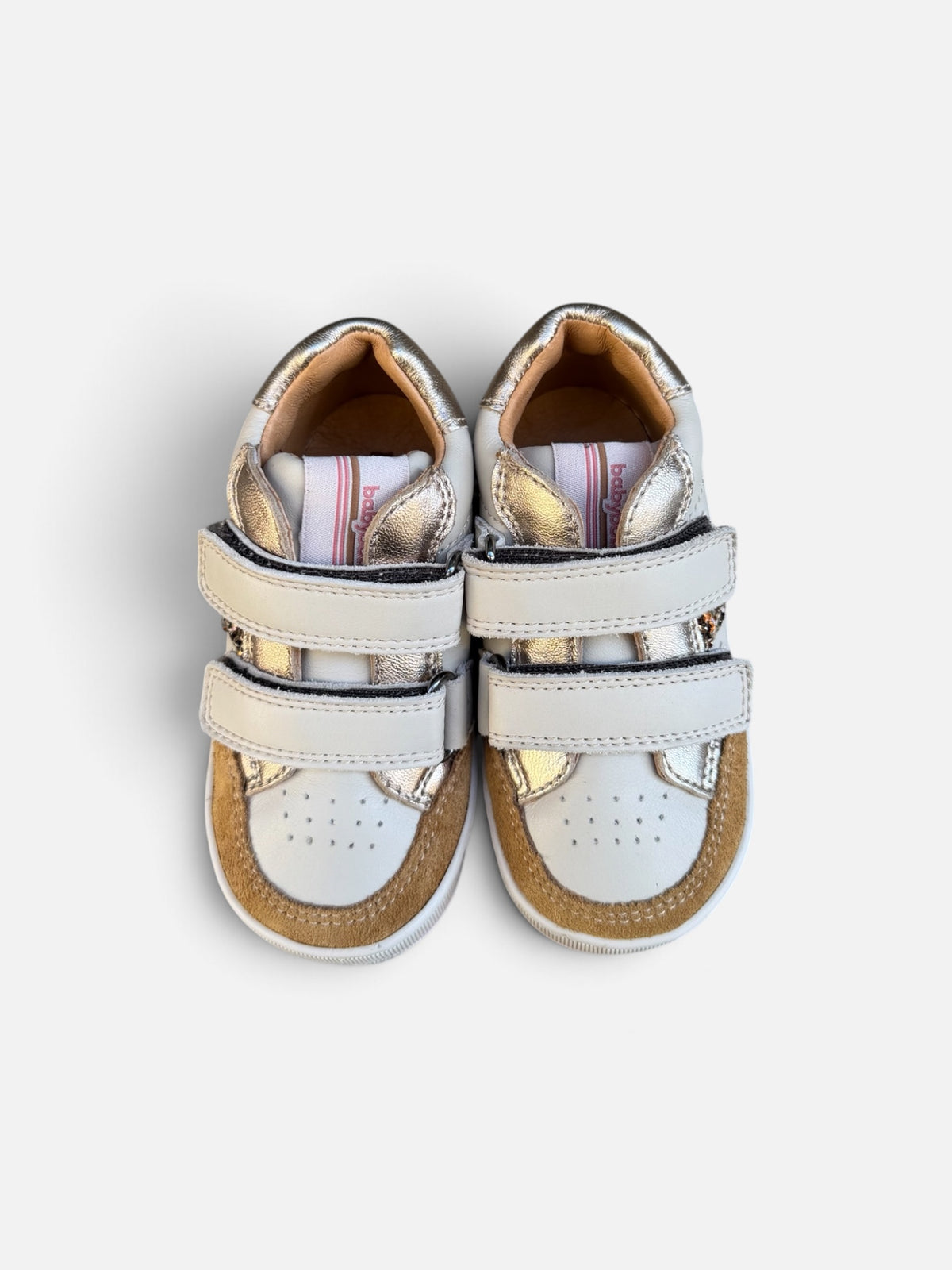 Baskets enfant Babybotte Formidable Scratch – Beige, camel & doré