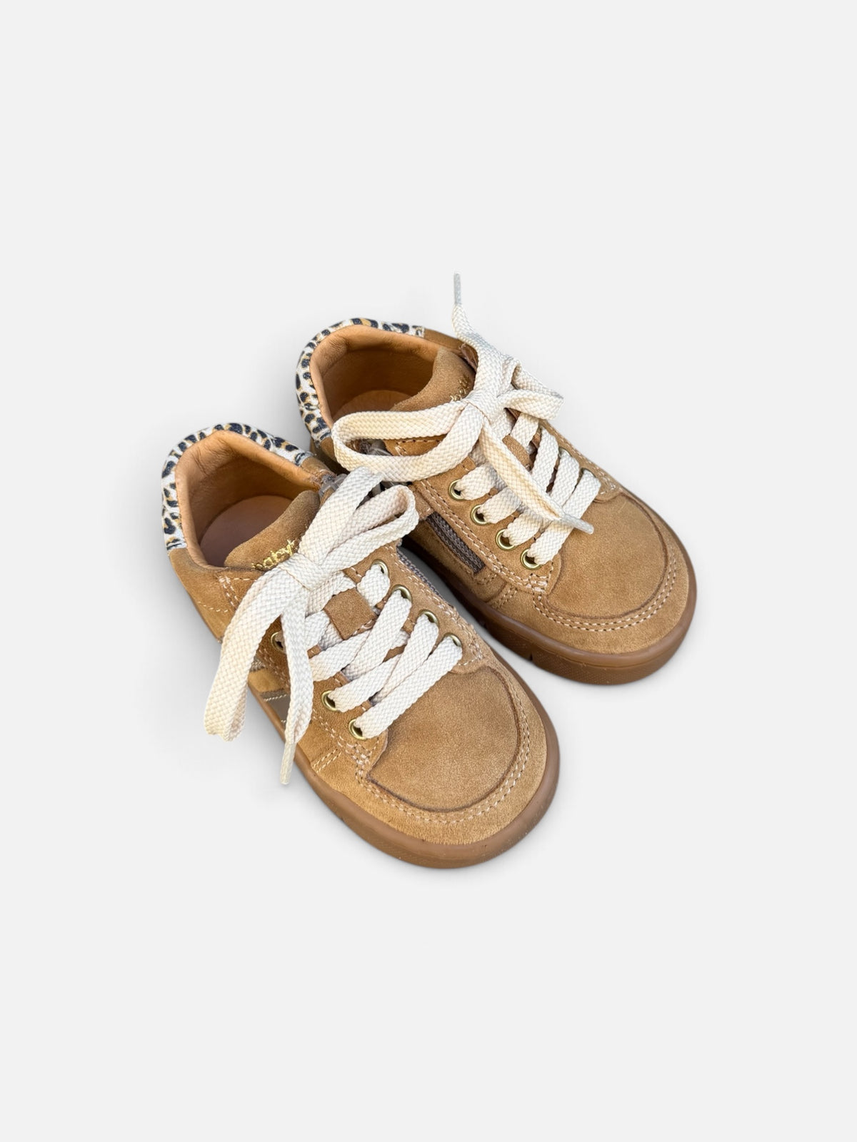 Baskets enfant Babybotte Farella – Camel & Léopard