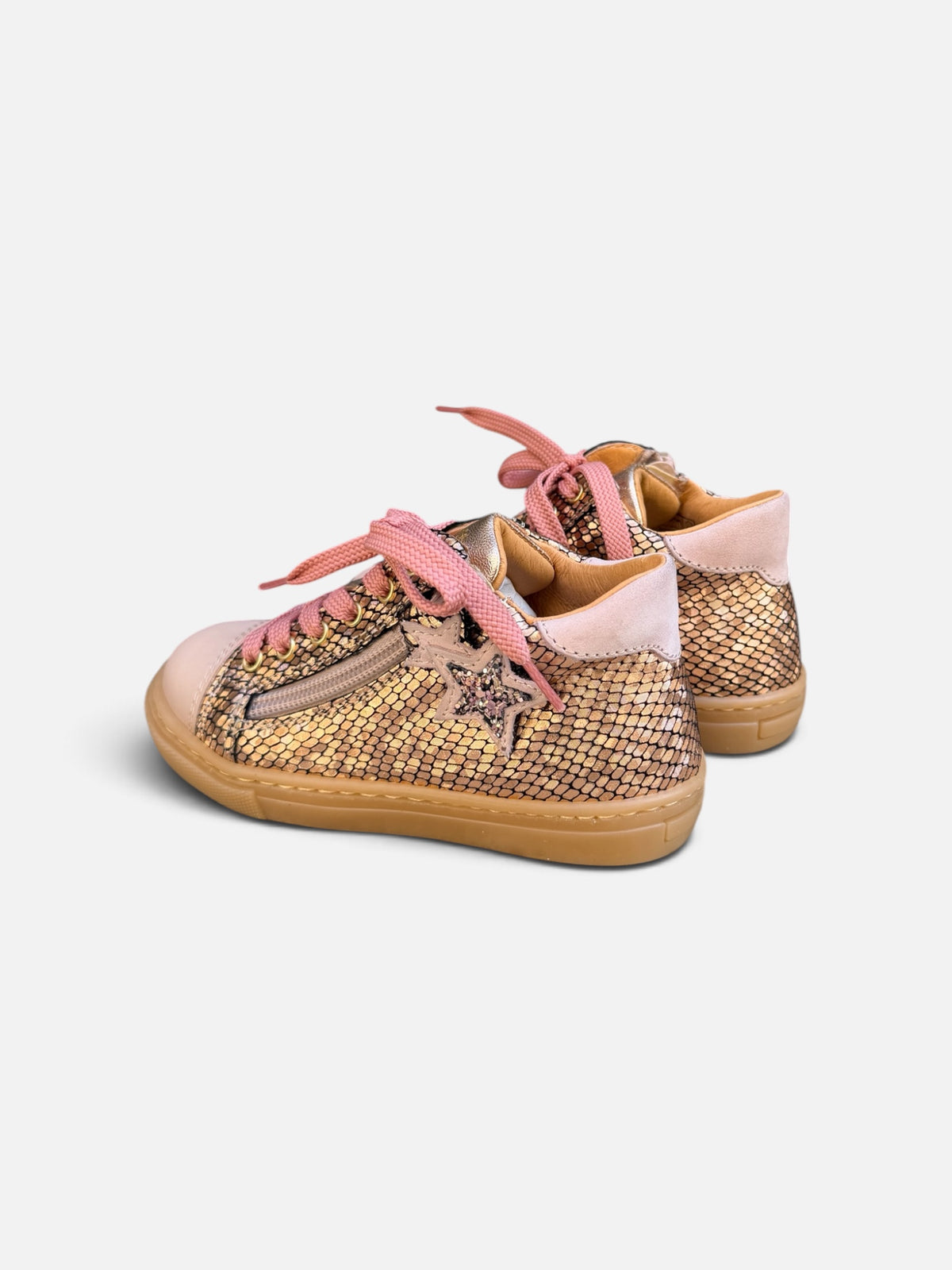 Baskets fille Babybotte Annie – Rose métallisé