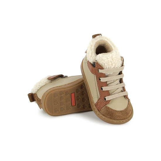 Shoo Pom Bouba Zip Wool Mastic Camel