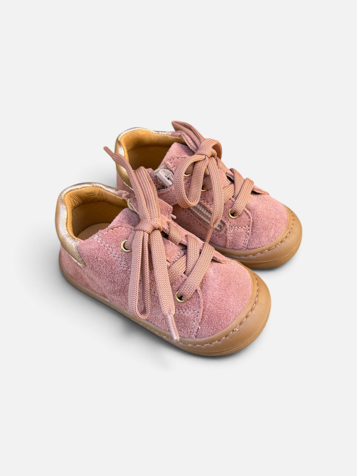 Chaussures premiers pas Babybotte Argo Zip – Vieux rose