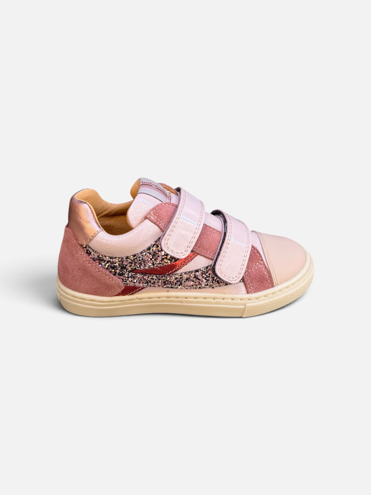 Baskets fille Babybotte Arezzo Scratch – Rose & Paillettes