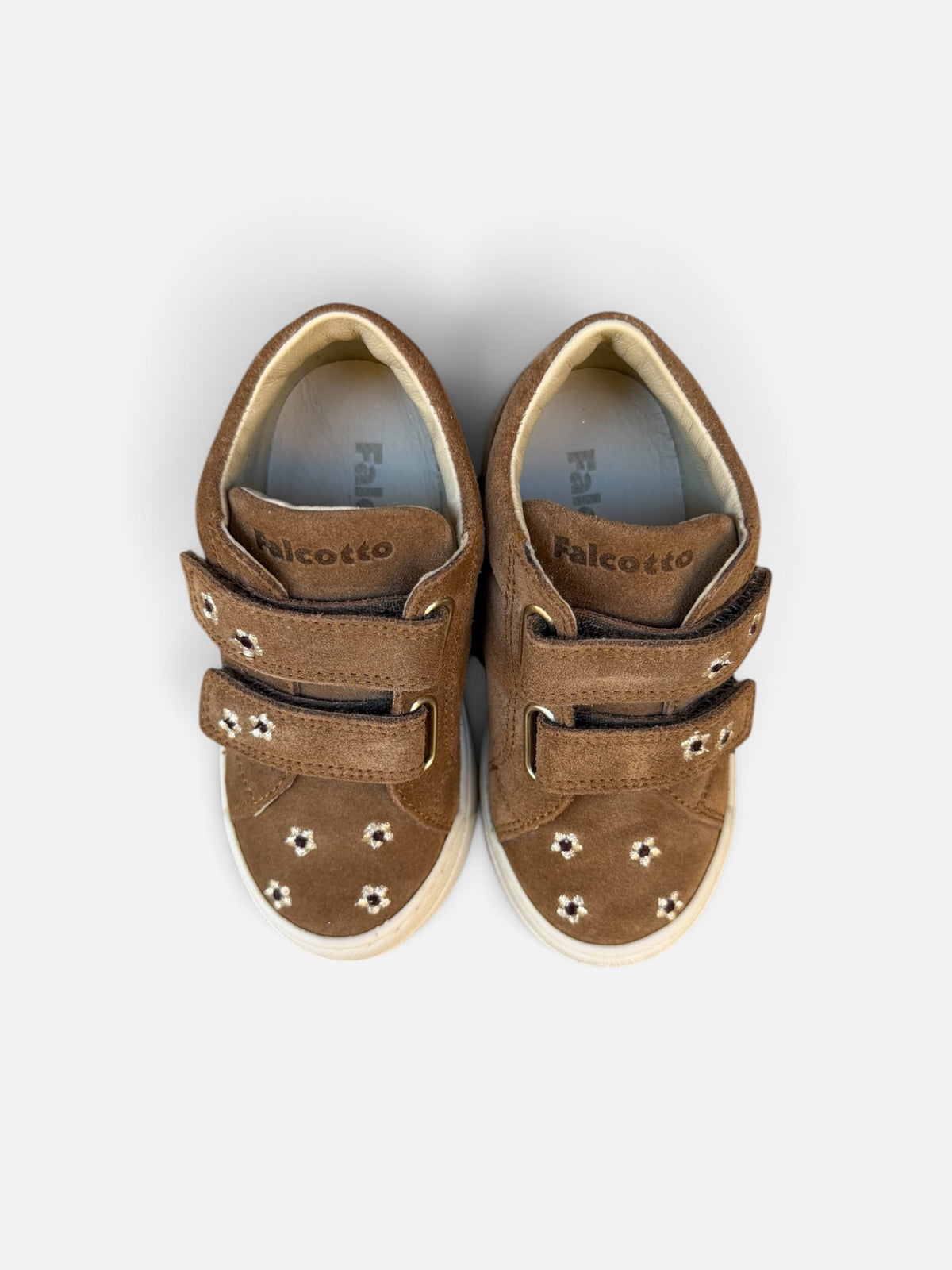 FALCOTTO – Baskets enfant Snopes camel à fleurs