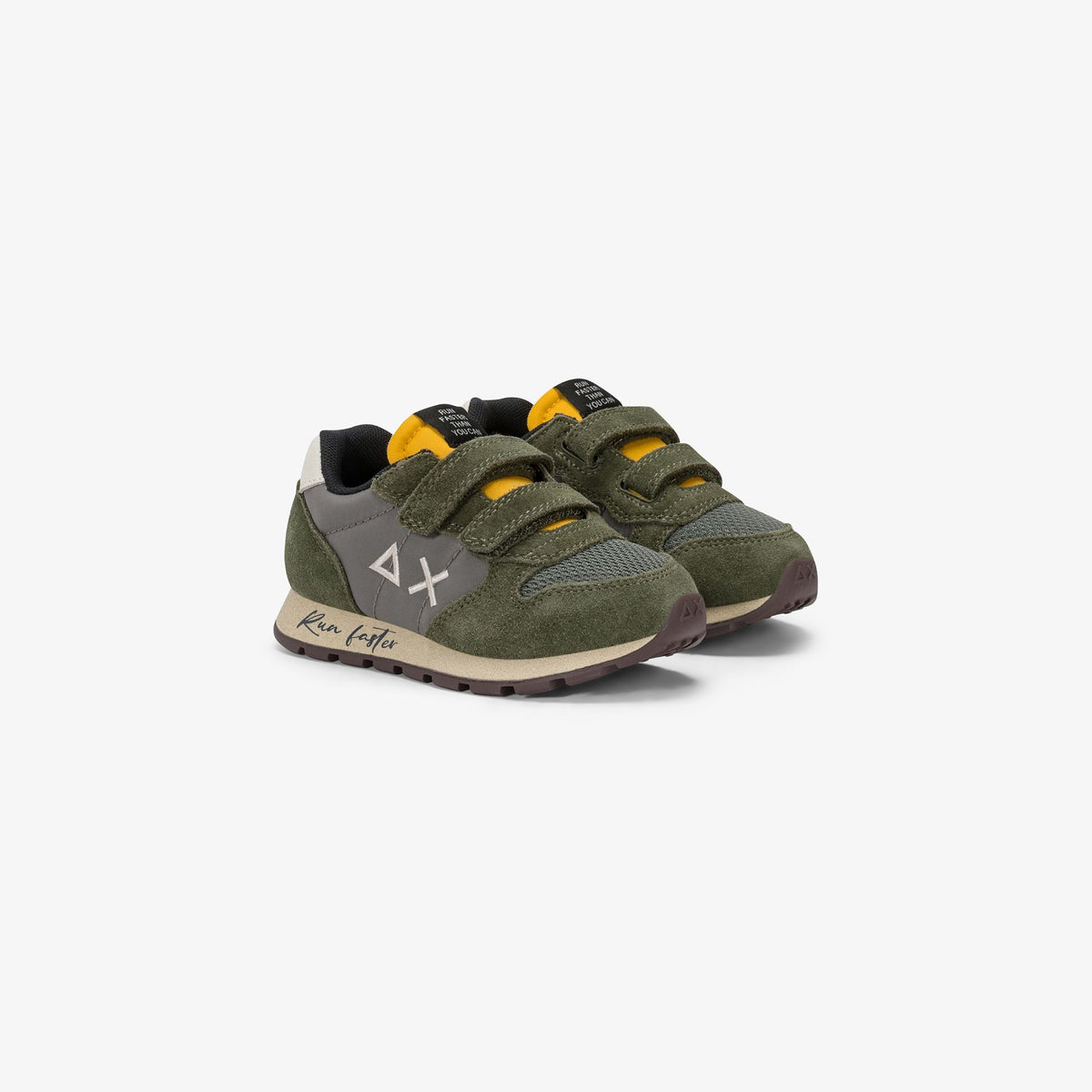 SUN68 – Baskets enfant kaki, gris & jaune