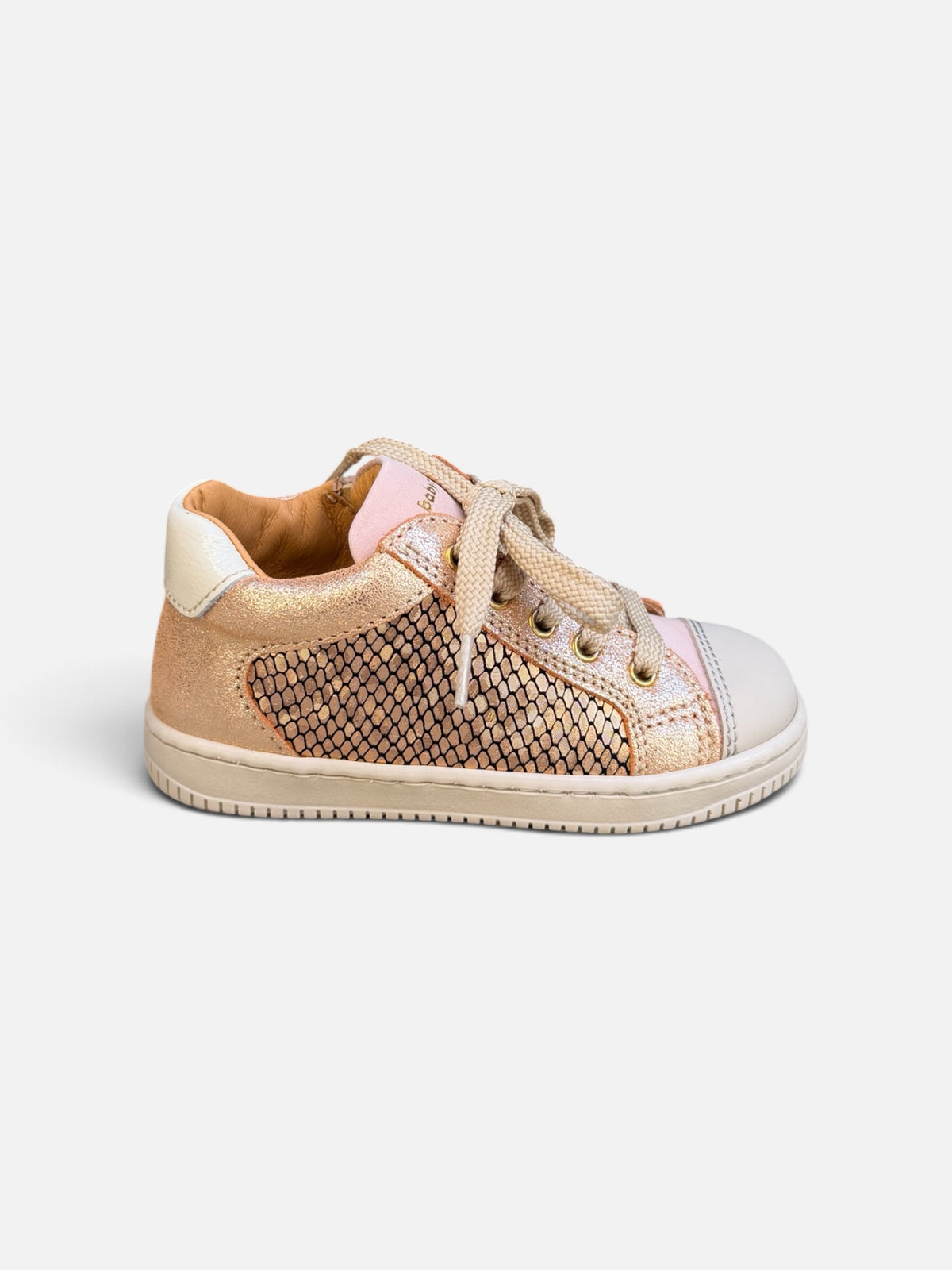 Baskets enfant Babybotte Frida – Rose poudré & doré