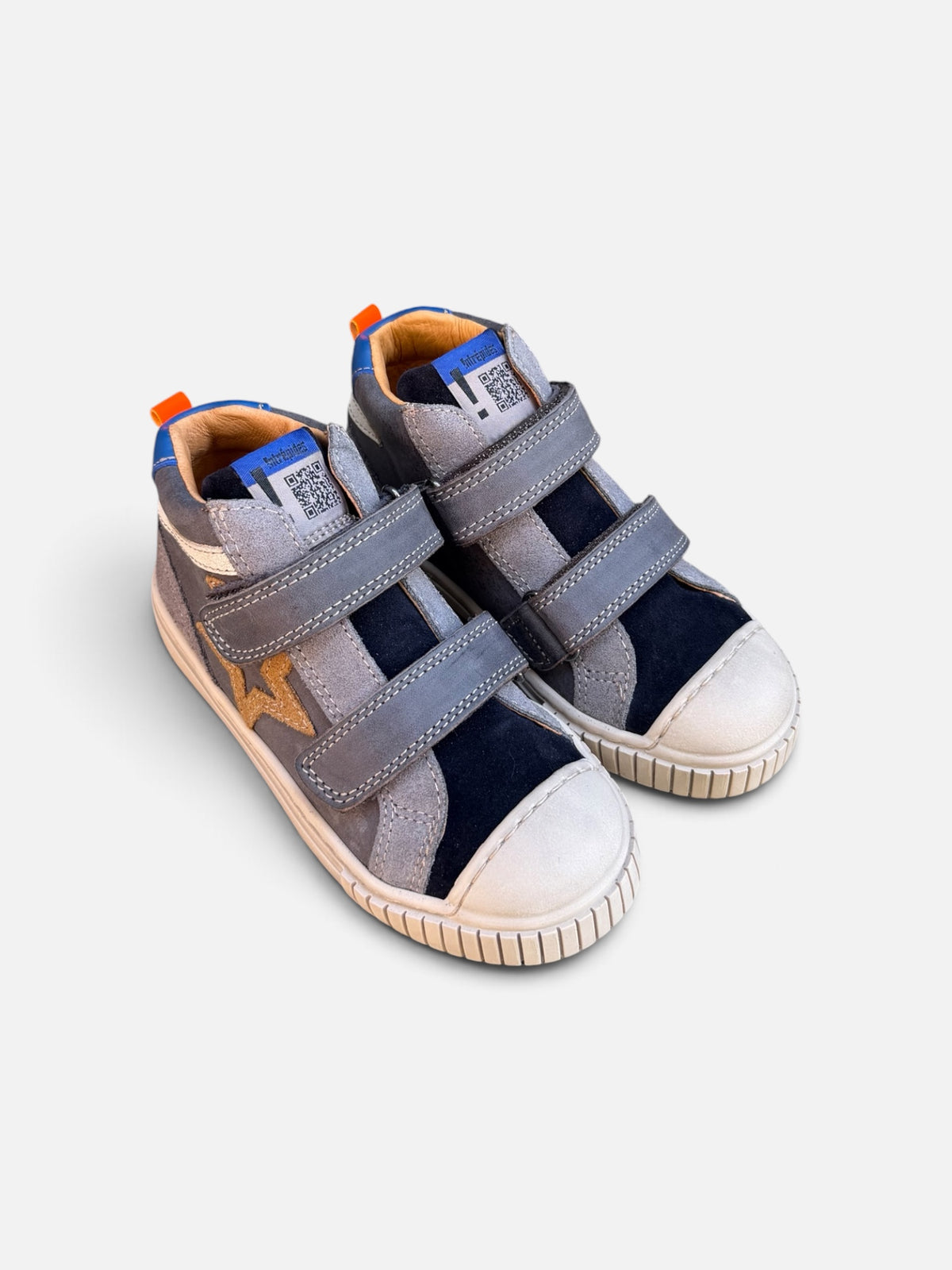 Baskets montantes enfant Babybotte Karlos Scratch – Gris & Marine